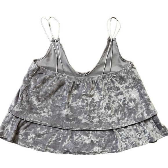 Express One Eleven Cami Tank Top Layered Crushed Velvet Grey XSmall - Picture 3 of 5
